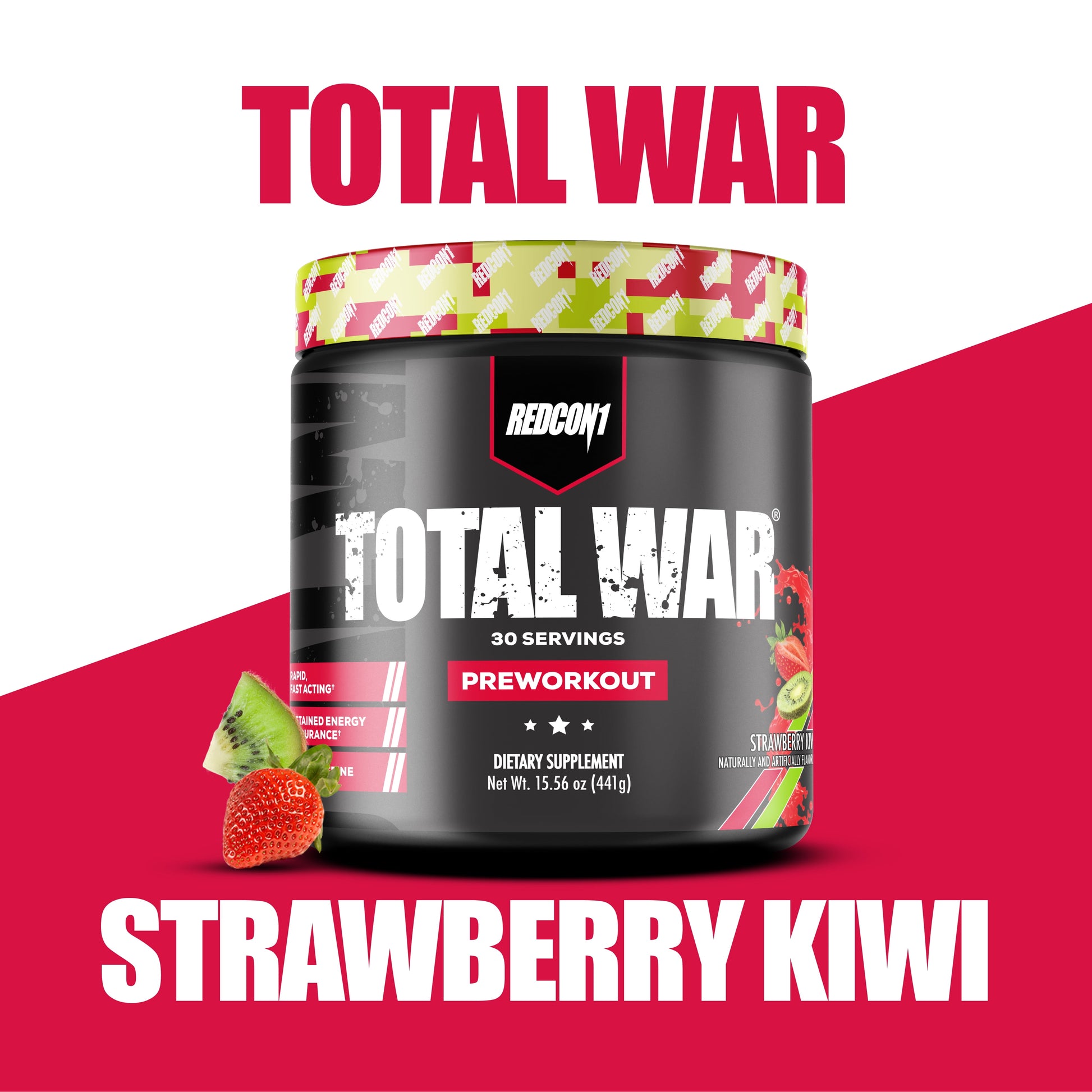 Total War Pre-Workout Powder, Strawberry Kiwi, 30 Servings