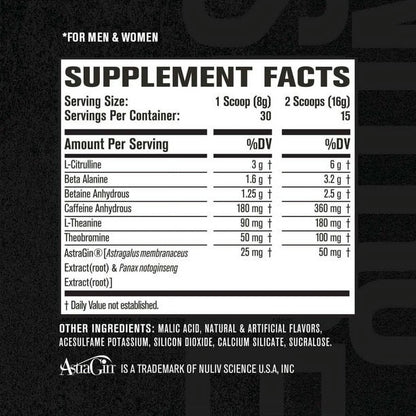 PUMPSURGE Caffeine Free Pump & Nootropic Pre Workout Supplement - Non Stimulant Preworkout Powder & Nitric Oxide Booster - 20 Servings, Watermelon