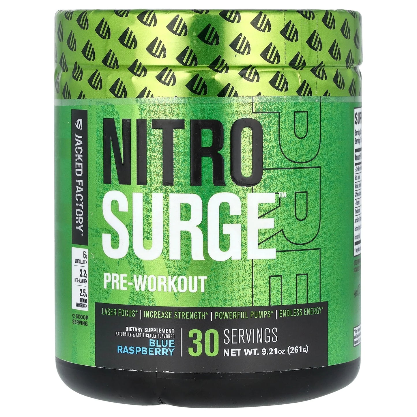 Nitrosurge Pre-Workout Powder - Endless Energy, Instant Strength Gains, Clear Focus & Intense Pumps - 30 Servings, Blue Raspberry
