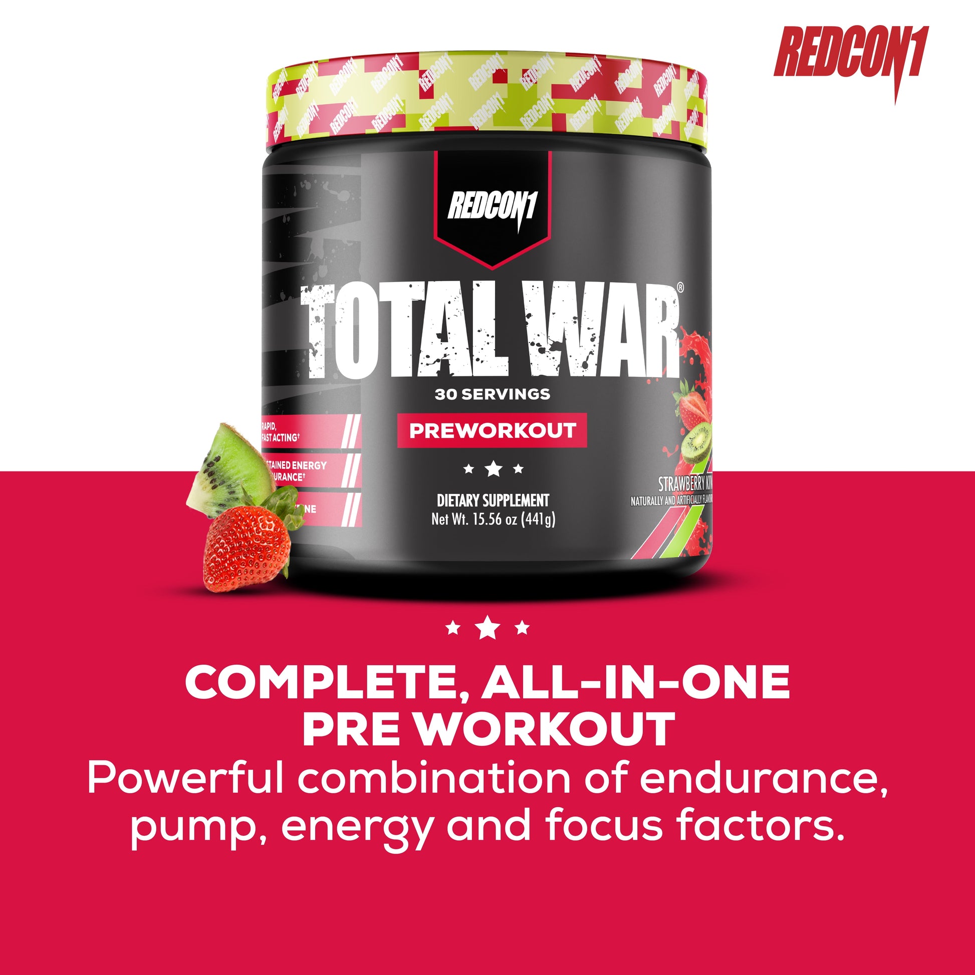 Total War Pre-Workout Powder, Strawberry Kiwi, 30 Servings